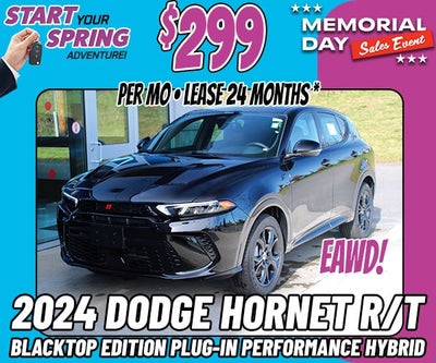 $299 Per Month for a New 2024 Dodge Hornet R/T Blacktop Plug-In Hybrid!*